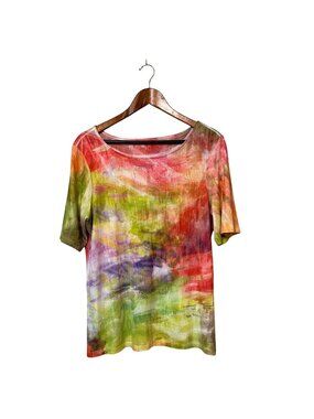 Watercolor Top By Christopher & Banks  Size L vacay cruise summer lightweight